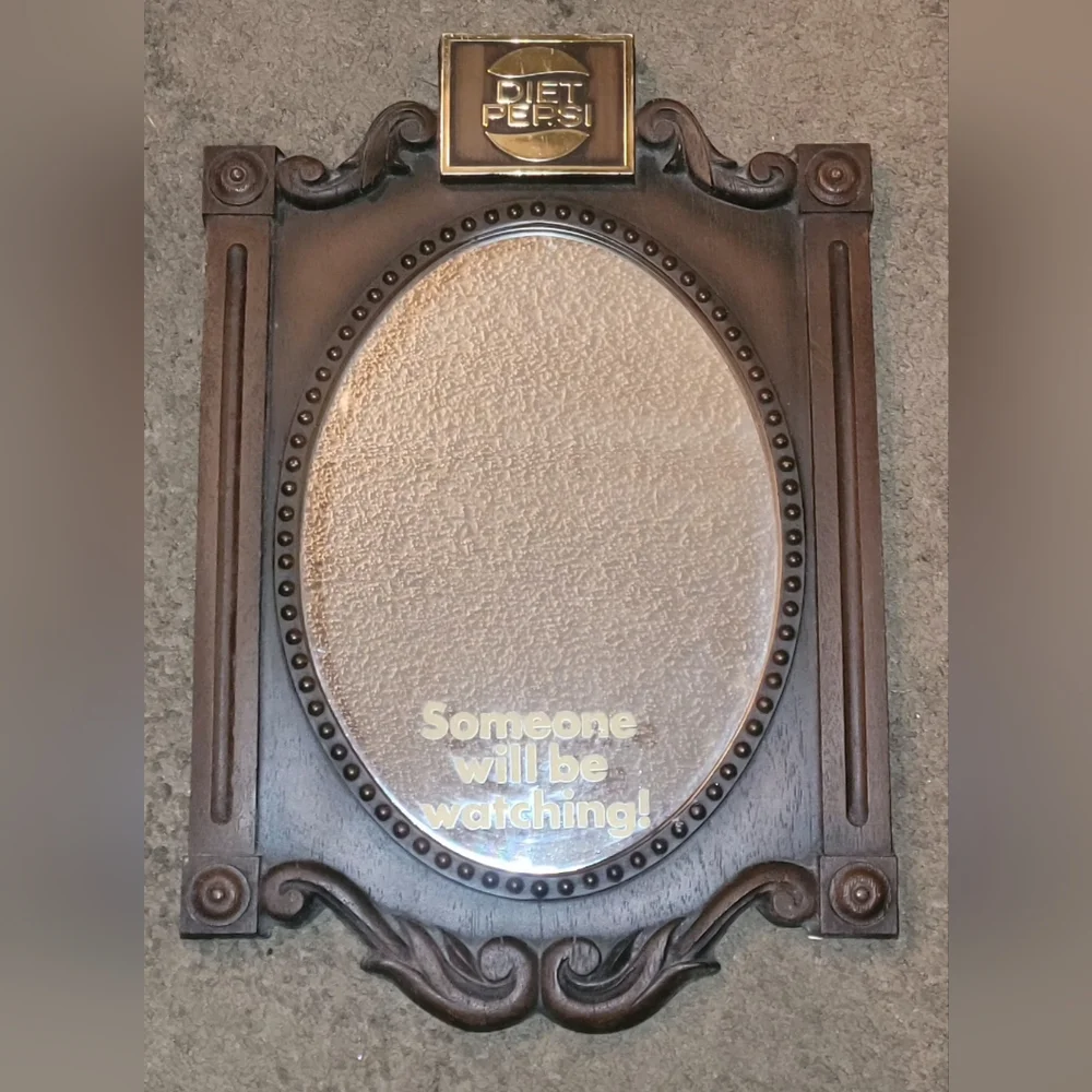 Pepsi Decorative Wall Mirror with Brown Frame